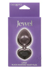 Jewel Large Black Diamond Heart Plug