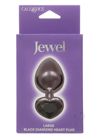 Jewel Large Black Diamond Heart Plug