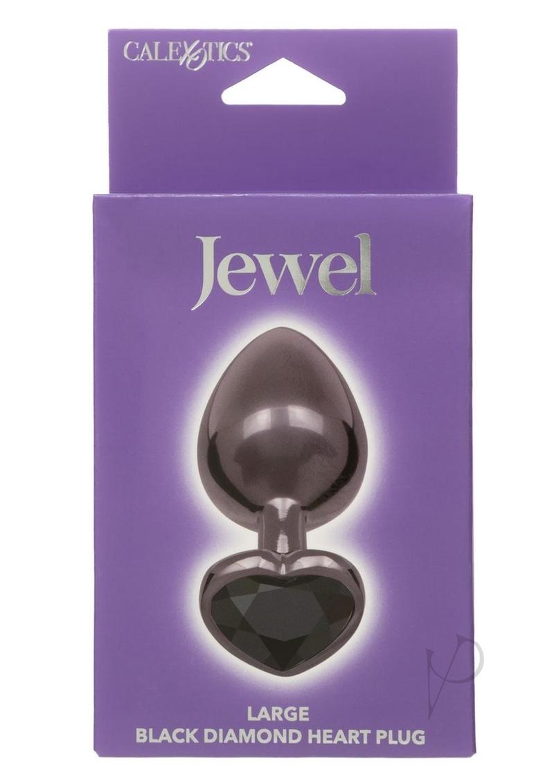 Jewel Large Black Diamond Heart Plug