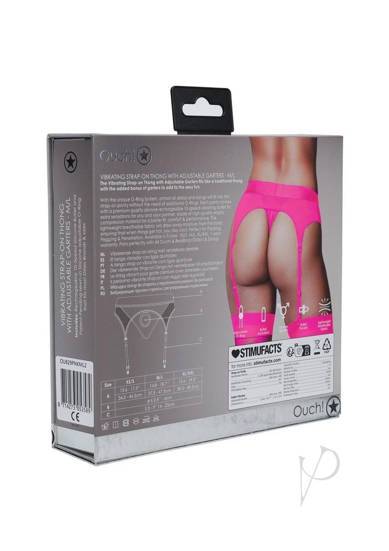 Ouch Vibe Strap On Thong M/l Pink