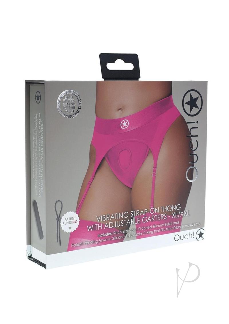 Ouch Vibe Strap On Thong Xl/xxl Pink