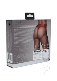 Ouch Vibe Strap On Thong M/l Red