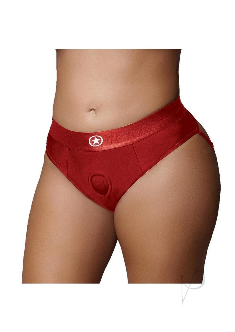 Ouch Vibe Strap On Thong Xl/xxl Red