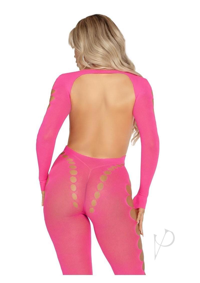 Seamless Opaque Footles Bodystock Pnk Os