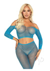 Rhines Fishnet Crop Foot Tights Nblu Os