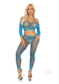 Rhines Fishnet Crop Foot Tights Nblu Os