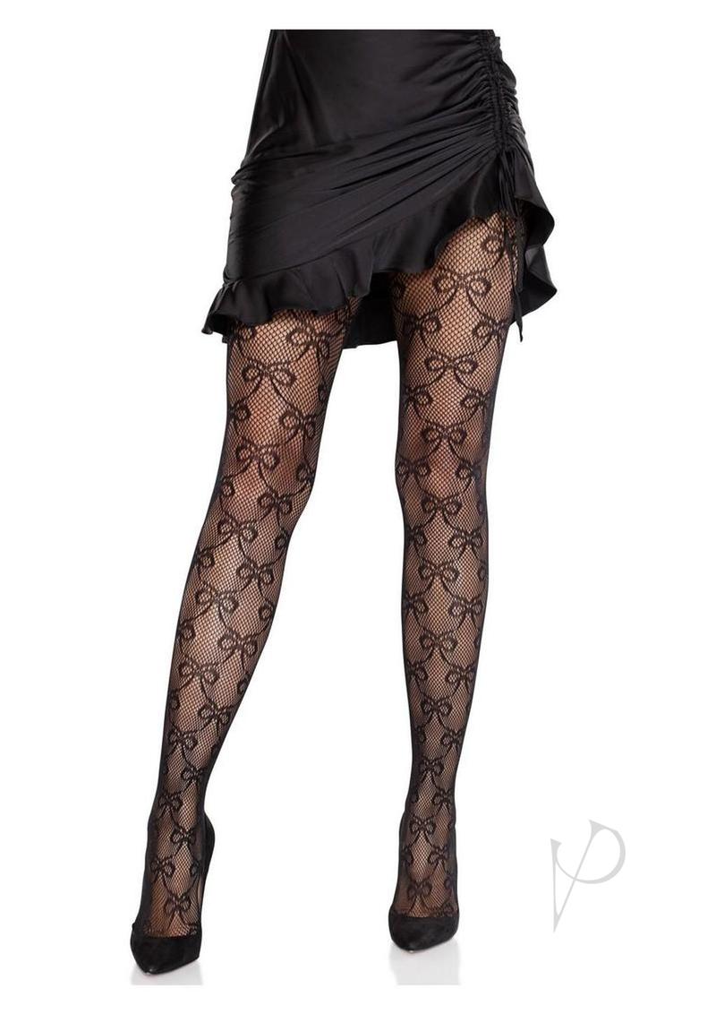 Bow Net Tights Black O/s