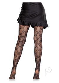 Bow Net Tights Black O/s