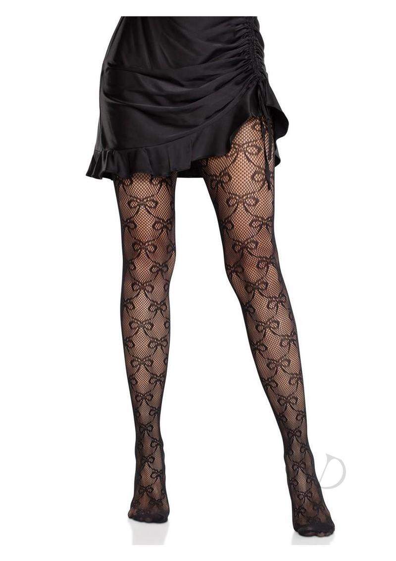 Bow Net Tights Black O/s