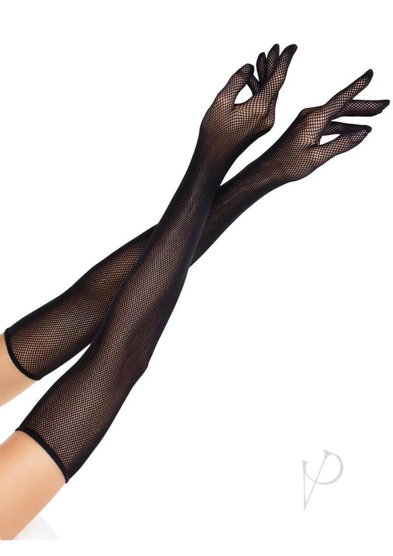 Opera Length Fishnet Gloves Black O/s