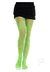 Flame Net Tights. Neon Green O/s