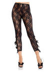 Scallop Trim Floral Footles Tight Blk Os