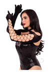 Net Opaque Crossover Halter Glove Blk Os