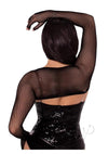 Fishnet Fingerless Gloved Shrug Black O/