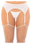 Rhinestone Garter Belt. White O/s