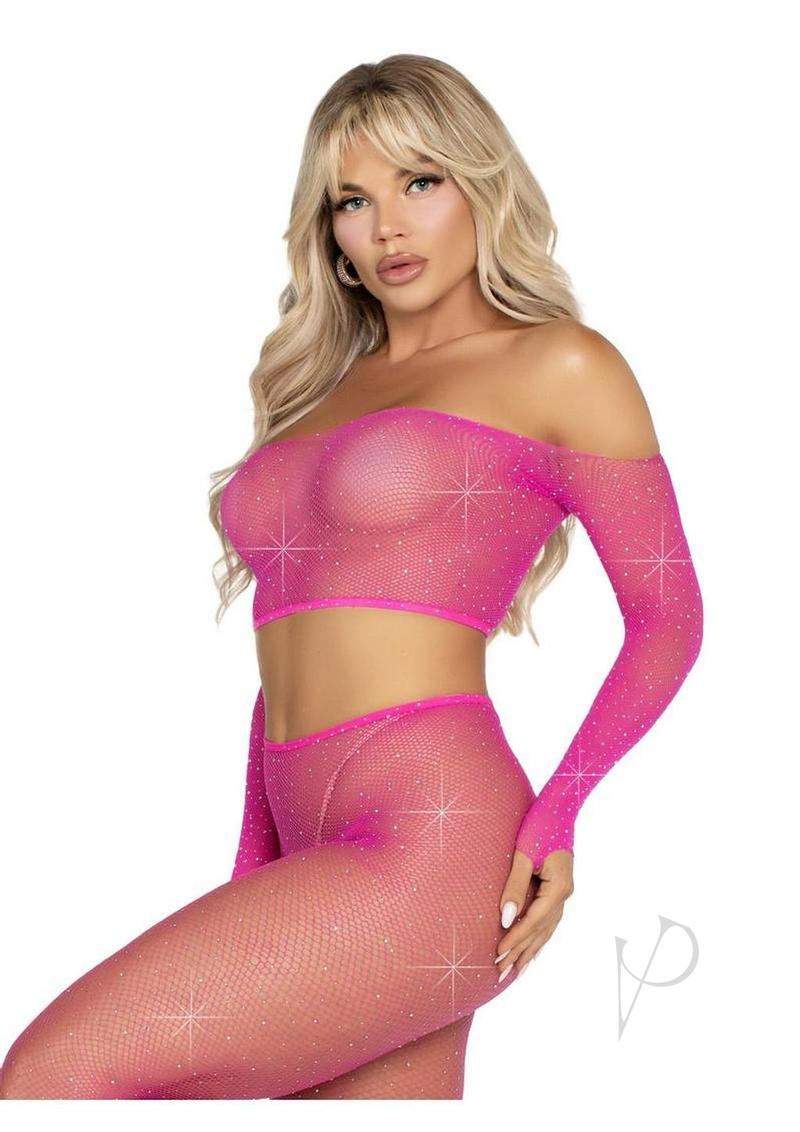 Rhines Fishnet Crop Foot Tights Nmag Os