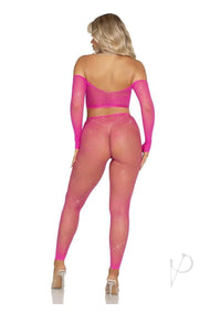 Rhines Fishnet Crop Foot Tights Nmag Os