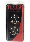 Leather Studded Nipple Covers Blk