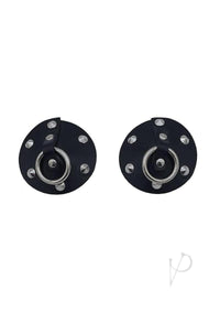 Leather Studded Nipple Covers Blk
