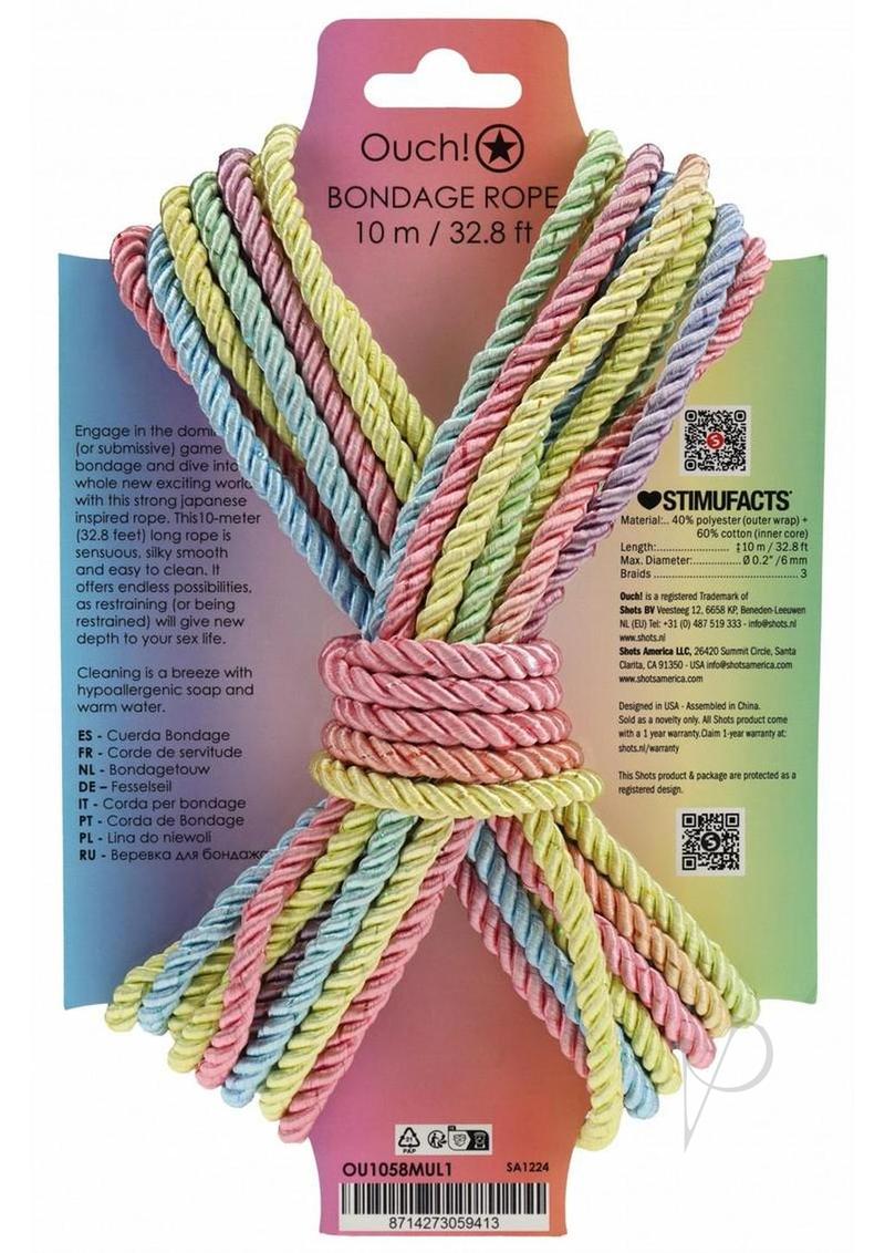 Ouch Bondage Rope 10 Meter Multi Pastel