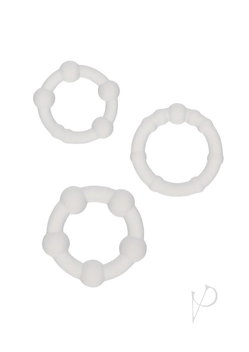 Alpha Silicone Beaded Rings Clear