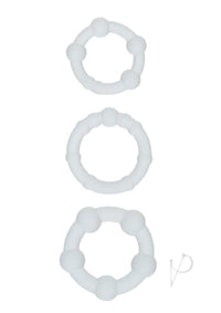 Alpha Silicone Beaded Rings Clear
