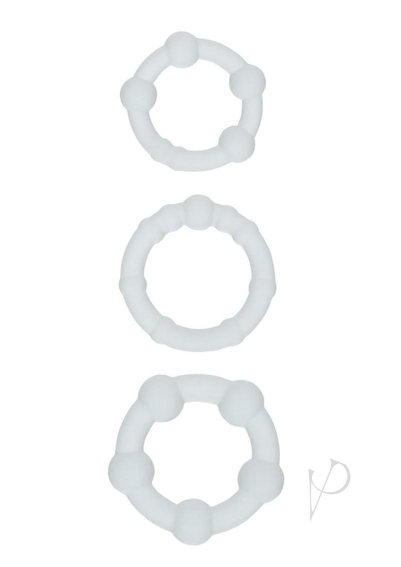 Alpha Silicone Beaded Rings Clear