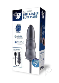 Su Ripple Inflate Butt Plug 5.5 Blk
