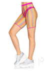 Ombre Rainbow Woven Net Biker Short Os