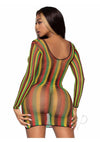 Rasta Net Lng Sleeve Mini Dress Os Multi