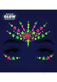 Vibe Neon Face Jewel Sticker Glitter 2pk
