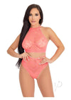 Crochet Halter Strap Thong 2pc Md/lg Orn
