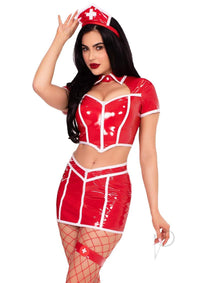 Red Alert Nurse Costume 4pc Red Sm