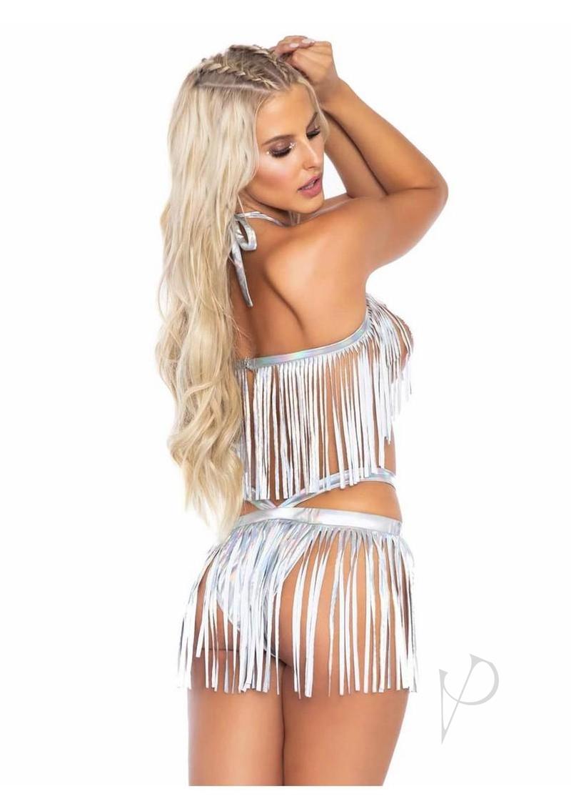 Fringe Halter And Bikini Md/lg Slv 2pc