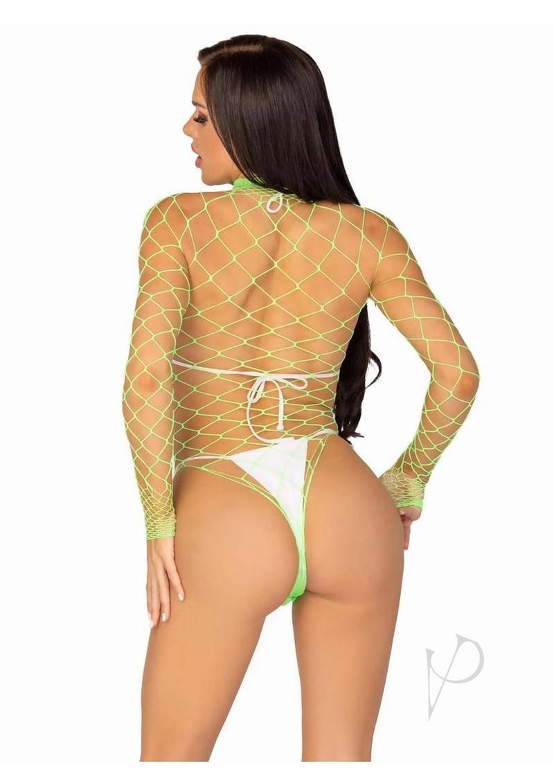 Fence Net Snap Crotch Sleeve Suit Os Grn