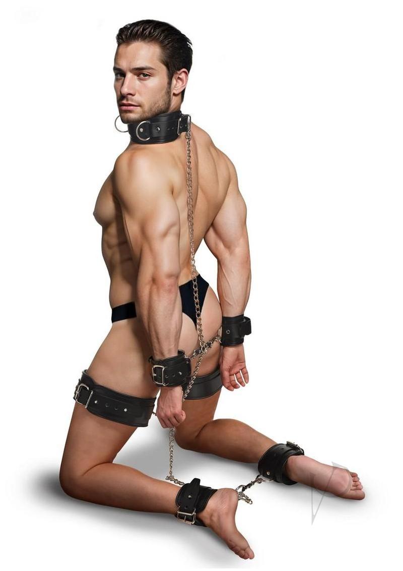 Strict Leather Bondage Set Blk