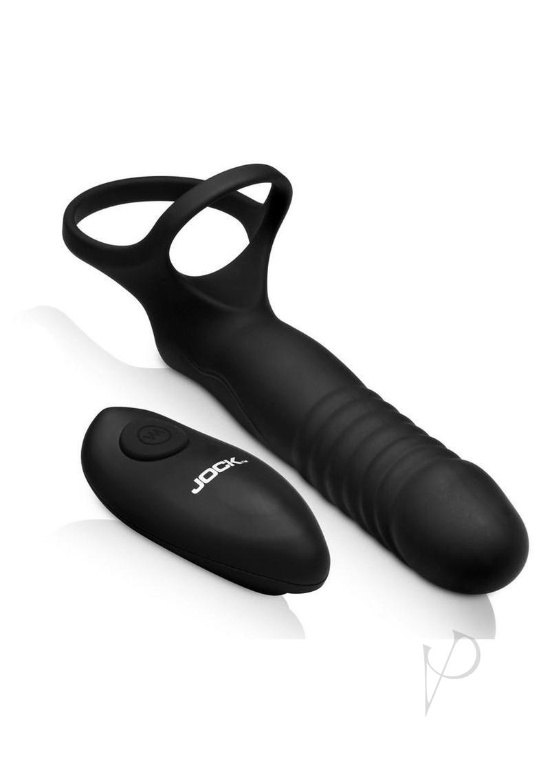 Jock Dbl Thrust Vibe Dp Cring Remote Blk