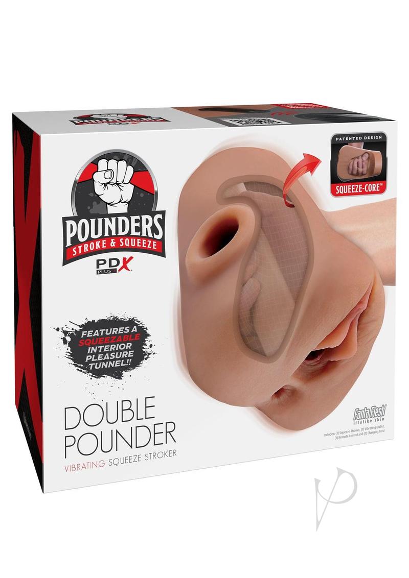 Pdx Plus Dbl Pounder Vibe Stroker Brn