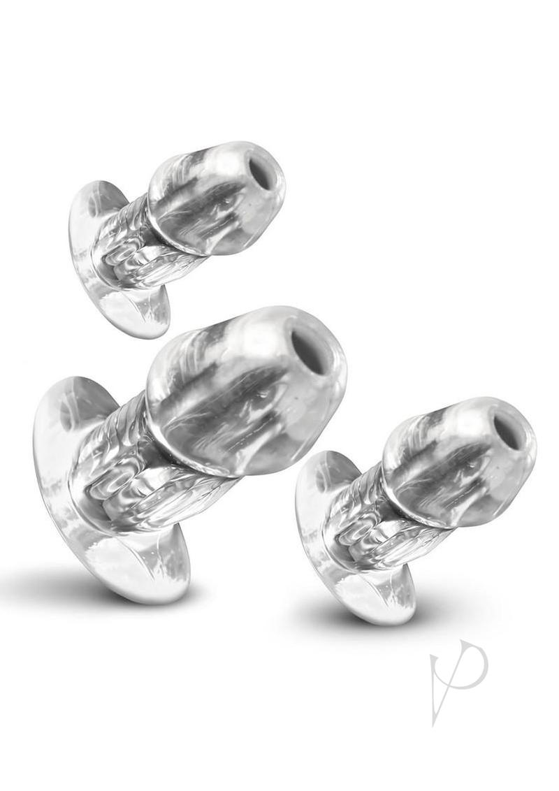Ms Dicked Clear Hollow Plug 3pc Set