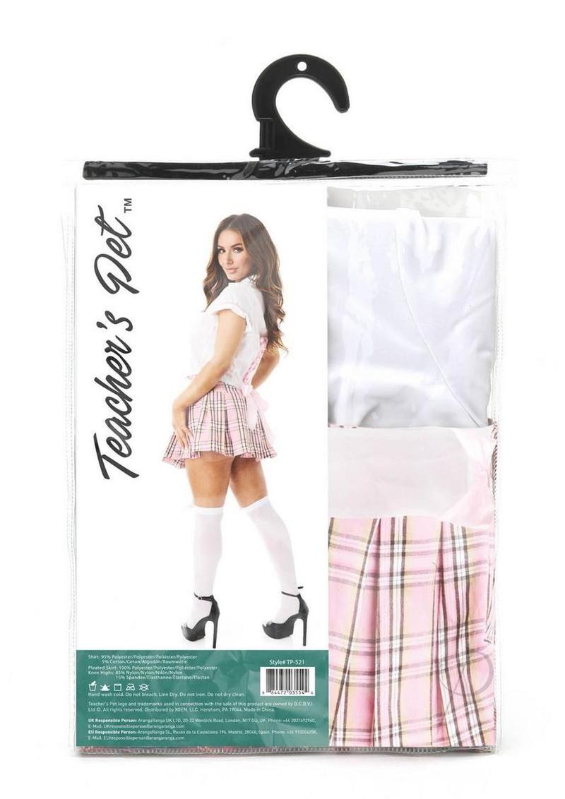 Tp Private Schoolgirl Costume 3pc Pnk Os