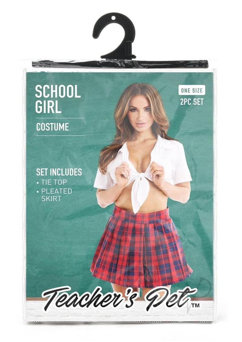 Tp Schoolgirl Costume 2pc Red/wht Os