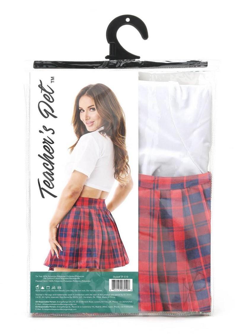 Tp Schoolgirl Costume 2pc Red/wht Os