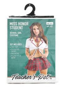 Tp Ms Honor Student Costume 4pc Red Os