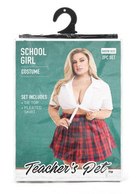 Tp Schoolgirl Costume 2pc Red/wht Qs