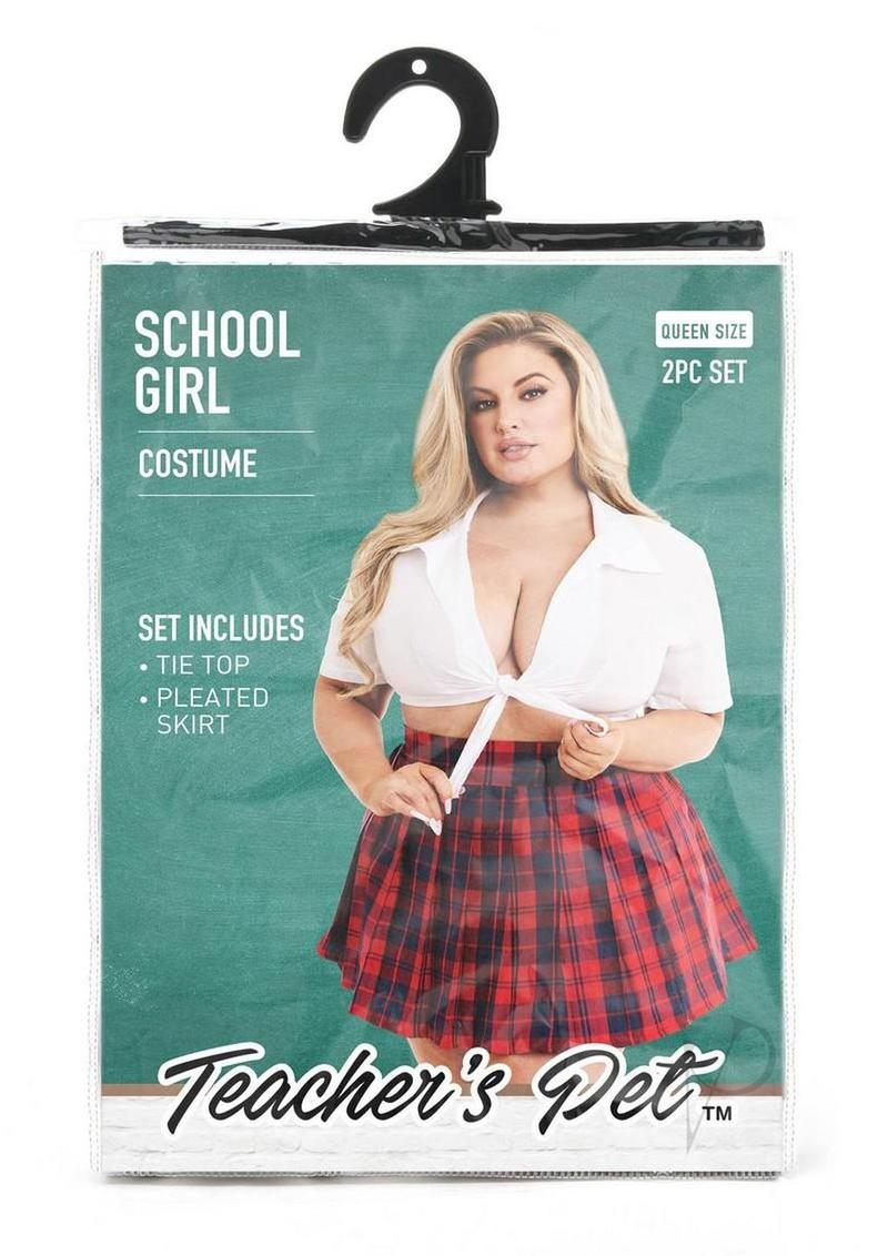 Tp Schoolgirl Costume 2pc Red/wht Qs