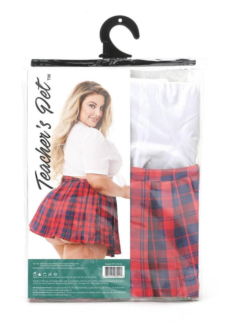 Tp Schoolgirl Costume 2pc Red/wht Qs
