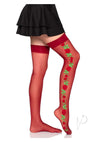 Spandex Thigh Highs Rose Side Os Red