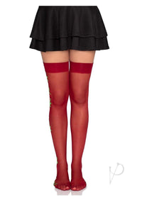 Spandex Thigh Highs Rose Side Os Red