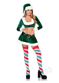 Hoho Hottie Costume Lg Grn/wht 4pc