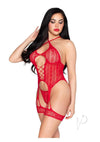 Heart Halter And G String Os Red 2pc